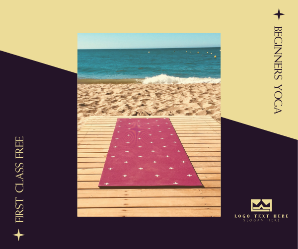 Yoga Class Beach Facebook Post Design Image Preview