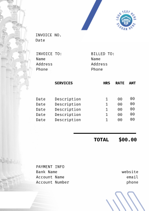 Justice Hall Pillars Invoice Image Preview