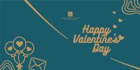 Simple Valentines Greeting Twitter Post Design