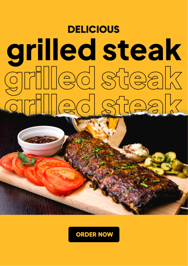 Delicious Grilled Steak Flyer Design