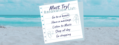 Beach Relaxation List Facebook cover Image Preview