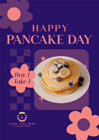 Cute Pancake Day Poster Design