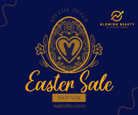 Floral Egg with Easter Bunny and Shapes Sale Facebook post Image Preview