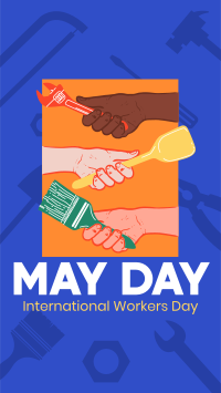 Hand in Hand on May Day Instagram Story Design