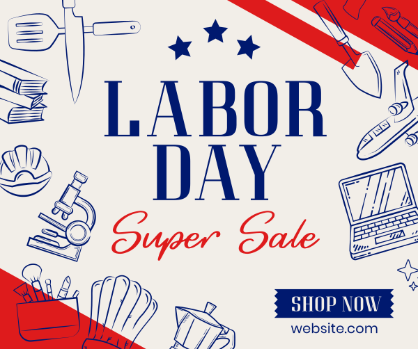 Labor Day Sale Facebook Post Design