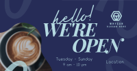 Open Coffee Shop Cafe Facebook Ad Design