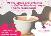 Quirky Cafe Testimonial Postcard Image Preview