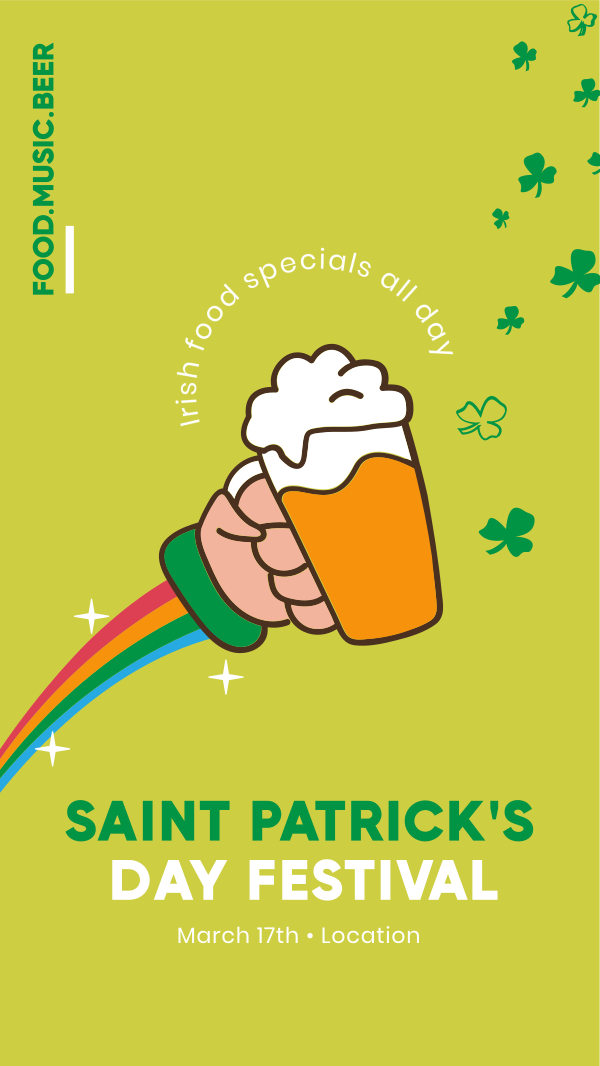 Saint Patrick's Fest Facebook Story Design Image Preview