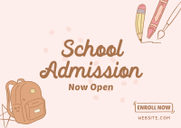 Kids School Enrollment Postcard Image Preview