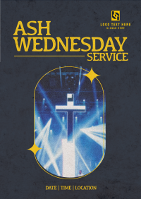 Retro Ash Wednesday Service Poster Design