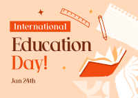 International Education Day Postcard Design