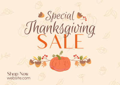 Special Thanksgiving Sale Postcard Image Preview