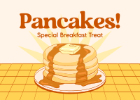 Retro Pancake Breakfast Postcard Image Preview