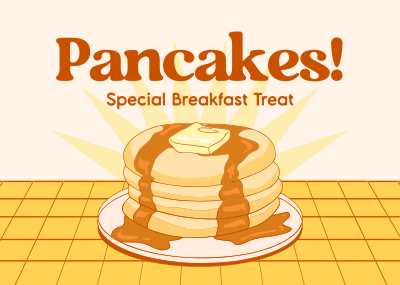 Retro Pancake Breakfast Postcard Image Preview