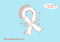 World Cancer Day Holding Postcard Design