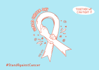 World Cancer Day Holding Postcard Image Preview