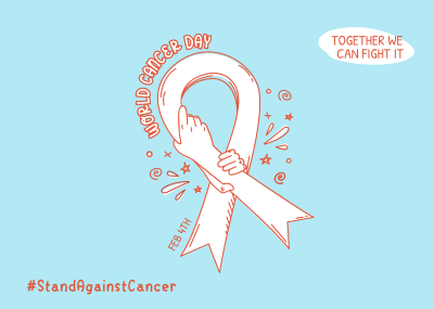 World Cancer Day Holding Postcard Image Preview