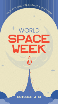 Retro Minimalist Space Week Facebook Story Image Preview