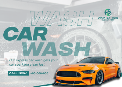 Professional Car Cleaning Postcard Image Preview