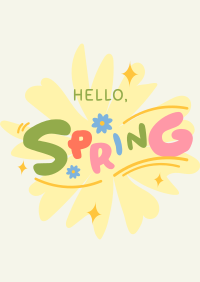 Playful Hello Spring Poster Image Preview