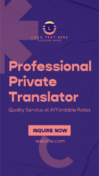 Professional Private Translator Instagram Reel Design