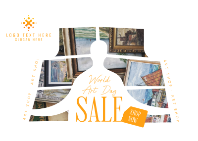 World Art Day Sale Postcard Image Preview