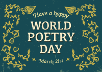World Poetry Day Postcard Design