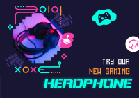 Gaming Headphone Accessory Postcard Image Preview