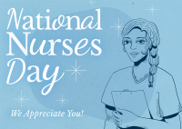 Midcentury Nurses' Day Postcard Image Preview