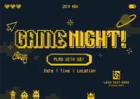 Pixelated Game Night Postcard Image Preview