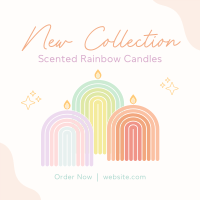 Rainbow Candle Collection Instagram Post Design