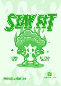 Cute Fitness Broccoli Poster Image Preview