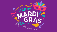 Mardi Gras Mask Facebook Event Cover Design