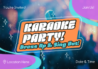 Karaoke Party Star Postcard Design
