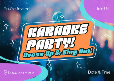 Karaoke Party Star Postcard Image Preview