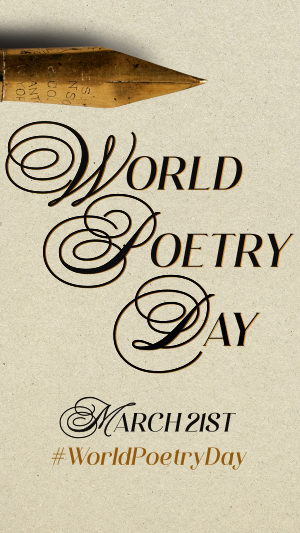 World Poetry Day Pen Facebook story Image Preview