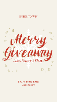 Merry Giveaway Announcement Instagram story Image Preview