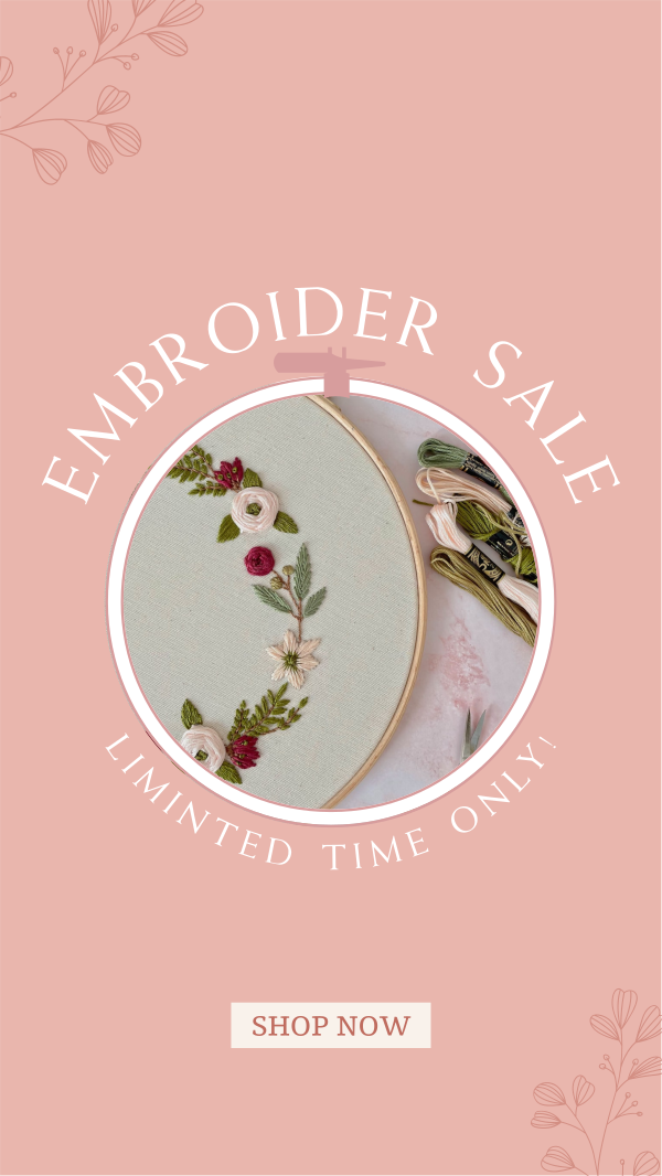 Embroidery Sale Facebook Story Design Image Preview