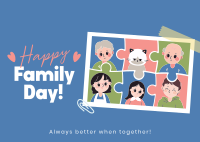 Adorable Day of Families Postcard Design