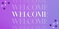 Gradient Sparkly Welcome Twitter post Image Preview