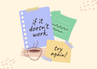 Post it Motivational Notes Postcard Design