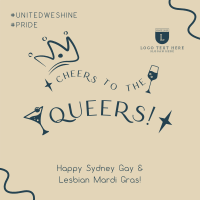Cheers Queers Text Instagram Post Image Preview