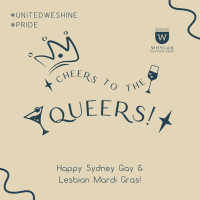 Cheers Queers Text Instagram Post Design