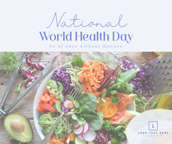 Minimalist World Health Day Greeting Facebook Post Design