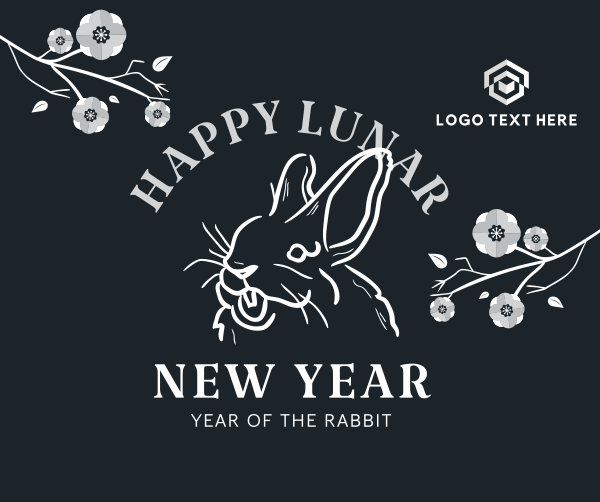 Ink Lunar Rabbit Facebook Post Design Image Preview