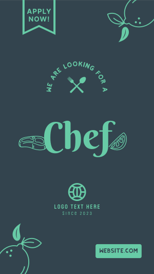 We are Hiring Chef Facebook story Image Preview