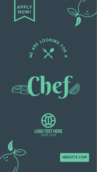 We are Hiring Chef Facebook story