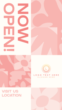 Floral Pattern Now Open Instagram Reel Preview