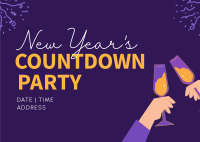 Cheers To New Year Countdown Postcard Design