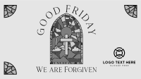 Good Friday Stained Glass Facebook Event Cover Design